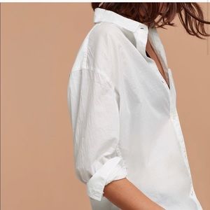 Aritzia Community oversized white blouse (sz1)